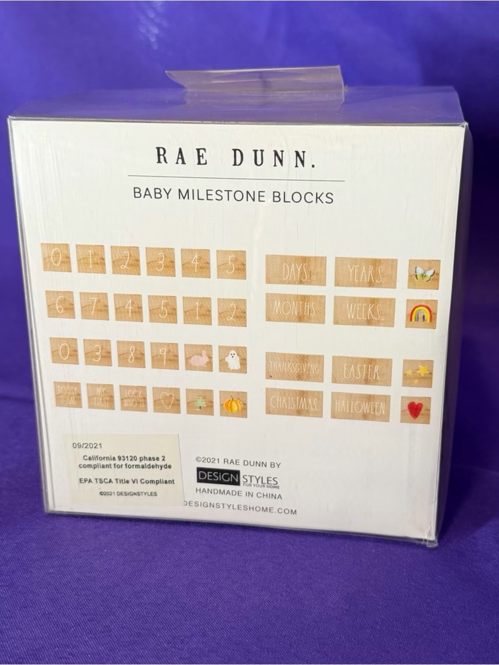 Wooden Rae Dunn Baby Milestone Blocks NIB